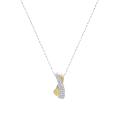 Colgante Plata Bicolor Dorada Lotus LP3845-1/2 Bandas Circonitas