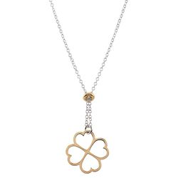 Colgante Plata Bicolor Dorada Sovrani 40+5cm AVP185 Trébol