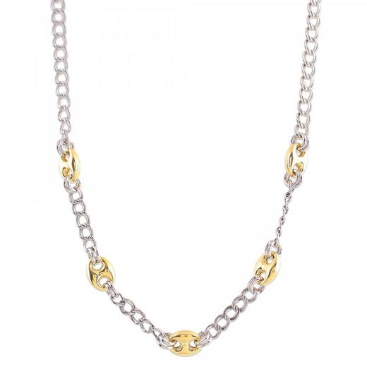 Sovrani Two-Tone Gold-Plated Silver Pendant 50cm AVP110 Links