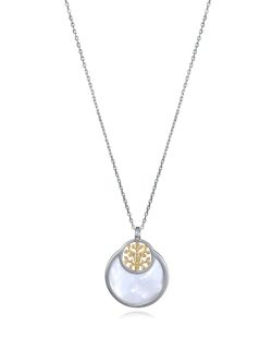 Colgante Plata Bicolor Dorada Viceroy Mujer 13272C100-60 Árbol De La Vida C. Madre Perla