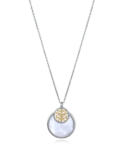 Colgante Plata Bicolor Dorada Viceroy Mujer 13272C100-60 Árbol De La Vida C. Madre Perla