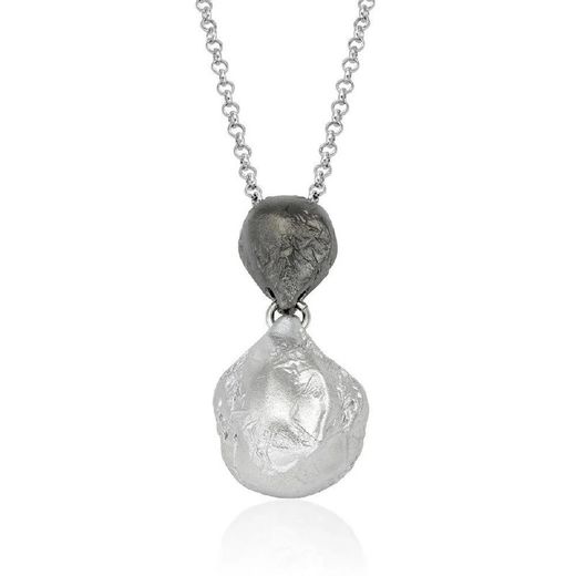 Silver Bicolor Pendant Gray Argent Basic 3.5cm PERM052L Magma