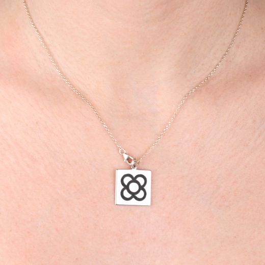 Colgante Plata Cánovas 1929 Panot Flor Barcelona CA1929-CPBCG Cuadrado 18x18mm