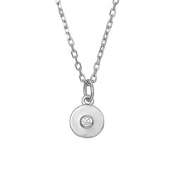 Colgante Plata Chapa Circonita 6mm COZ0303RH 38+4cm