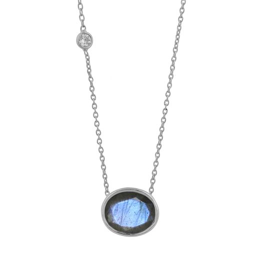 Colgante Plata COM0012PLLA Piedra Mineral Labradorita