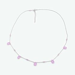 Colgante Plata COM0015PLCR Piedras Minerales Cuarzo Rosa