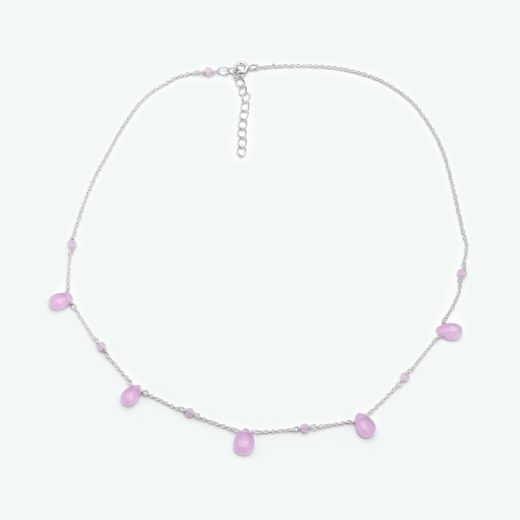 Colgante Plata COM0015PLCR Piedras Minerales Cuarzo Rosa