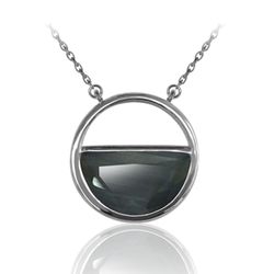 Colgante Plata Dorada Mujer COM0051RHOC Piedras Minerales Ojo de Gato