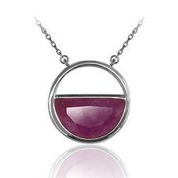 Colgante Plata Dorada Mujer COM0051RHRU Piedras Minerales Rubí