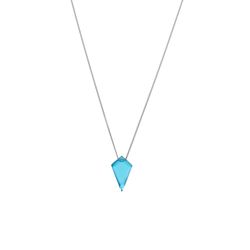 Colgante Plata Mujer COM0098RHCBXX Piedra Mineral Calcedonia Azul