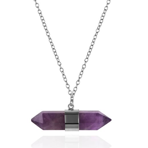 Colgante Plata COM0104RHAM Piedra Mineral Amatista