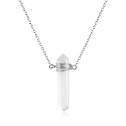 Colgante Plata COM0105RHCC Piedra Mineral Cristal de Cuarzo