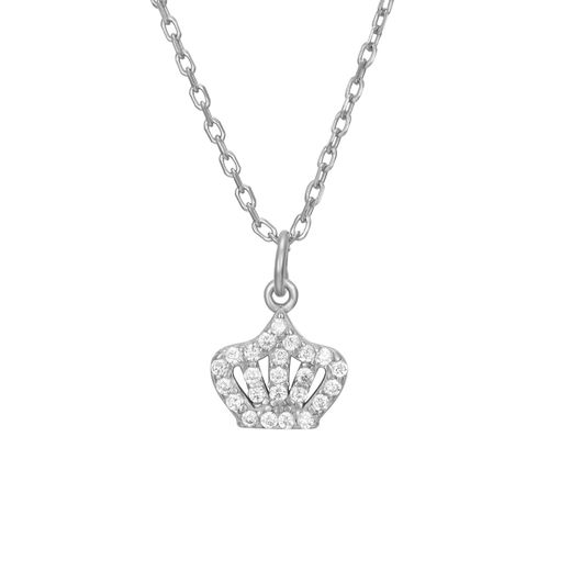 Colgante Plata Corona Circonitas 8x6mm COZ0300RH 38+4cm
