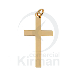 Colgante Plata Dorada 073021 Cruz Plana 15x30mm