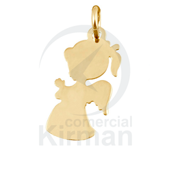 Colgante Plata Dorada 073022 Angel Niña 9x17mm