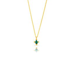 Colgante Plata Dorada 08mm COZ0384DOZV Esmeralda Lagrima