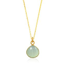 Colgante Plata Dorada 11mm COM0152DOCA Marisco Piedra Mineral Calcedonia