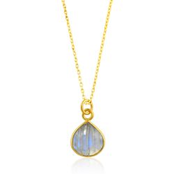 Colgante Plata Dorada 11mm COM0152DOPL Marisco Piedra Mineral Piedra Luna