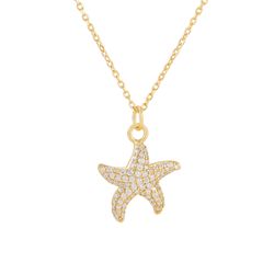 Colgante Plata Dorada 16mm COZ0370DO Estrella De Mar Circonitas