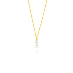 Colgante Plata Dorada 16mm COZ0386DO Circonita Perla