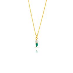 Colgante Plata Dorada 16mm COZ0386DOZV Circonita Verde Perla