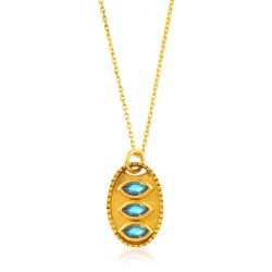 Colgante Plata Dorada 18,5x12,5mm COM0153DOLA Trilogía Piedra Mineral Labradorita Ovalada