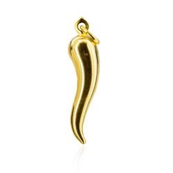 Colgante Plata Dorada 24x6mm CGL0082DO Amuleto De Cuerno