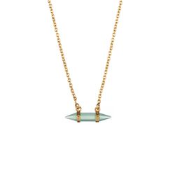 Colgante Plata Dorada 25x4mm COM0167DOCA Mineral Calcedonia