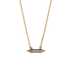 Colgante Plata Dorada 25x4mm COM0167DOCH Mineral Cuarzo Ahumado