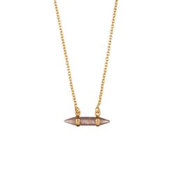 Colgante Plata Dorada 25x4mm COM0167DOCY Mineral Cuarzo Cherry