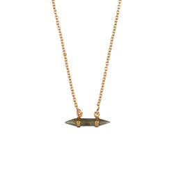 Colgante Plata Dorada 25x4mm COM0167DOLA Mineral Labradorita