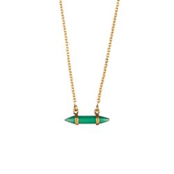 Colgante Plata Dorada 25x4mm COM0167DOOV Mineral Ónix Verde