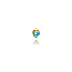 Colgante Plata Dorada 6mm CHZ0071DOAQ Piedra Aquamarina Corazón
