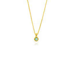 Colgante Plata Dorada 6mm COM0160DOAZ Sol Mineral Amazonita