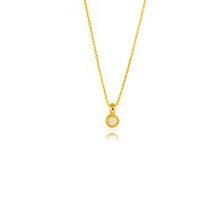 Colgante Plata Dorada 6mm COM0160DOOP Sol Mineral Ópalo