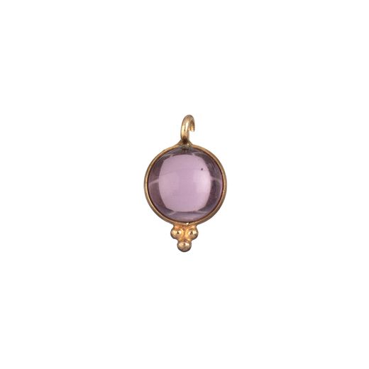 Colgante Plata Dorada 8mm CHM0029DOAM Piedra Mineral Cabushan Violeta