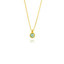 Colgante Plata Dorada 8mm COM0159DOAZ Sol Mineral Amazonita