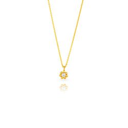 Colgante Plata Dorada 8mm COZ0383DO Flor Circonita