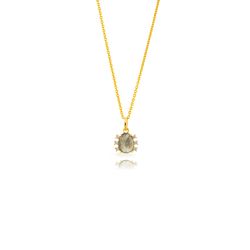 Colgante Plata Dorada 9,5mm COM0161DOLA Escarabajo Mineral Labradorita