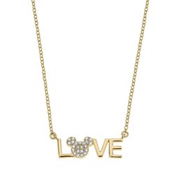 Colgante Plata Dorada AG0133C Mickey Mouse Circonitas Palabra LOVE