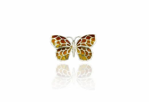 Arior 1172251EPU Gold Plated Orange Butterfly Pendant