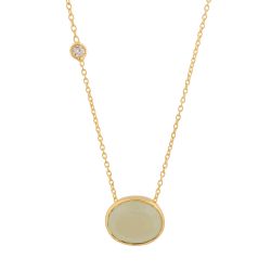 Colgante Plata Dorada COM0012DOCA Piedra Mineral Calcedonia