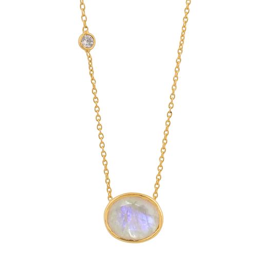 Colgante Plata Dorada COM0012DOPL Piedra Mineral Amatista