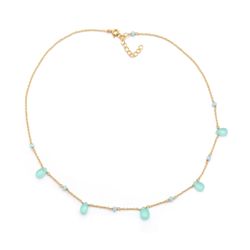 Colgante Plata Dorada COM0015DOCA Piedras Minerales Calcedonia
