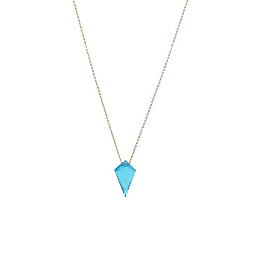 Colgante Plata Dorada Mujer COM0098DOCBXX Piedra Mineral Calcedonia Azul
