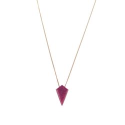 Colgante Plata Dorada Mujer COM0098DORUXX Piedra Mineral Rubí
