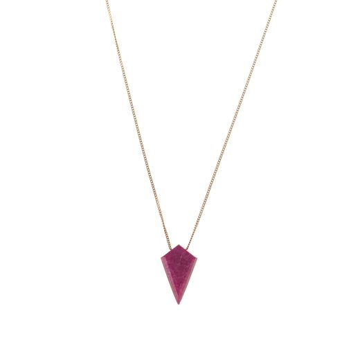 Colgante Plata Dorada Mujer COM0098DORUXX Piedra Mineral Rubí