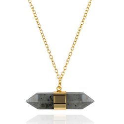 Colgante Plata Dorada COM0104DOLA Piedra Mineral Labradorita