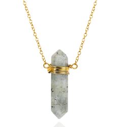 Colgante Plata Dorada COM0105DOLA Piedra Mineral Labradorita