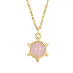 Colgante Plata Dorada COM0122DOCR Piedra Mineral Cuarzo Rosa